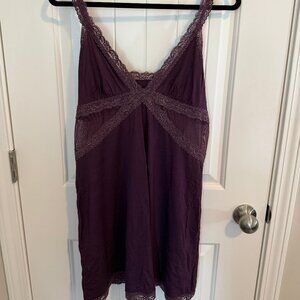 Adore Me Purple nighty with sheer panels